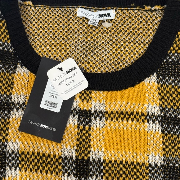 Fashion Nova Yellow and Black Plaid Mini Skirt - Picture 3 of 6